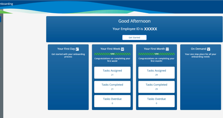 Screenshot of the Hydro onboarding application user screen.